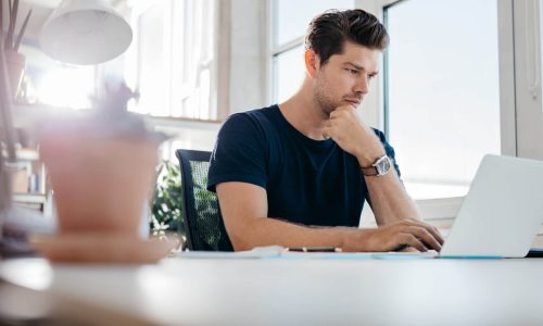 Man at laptop computer